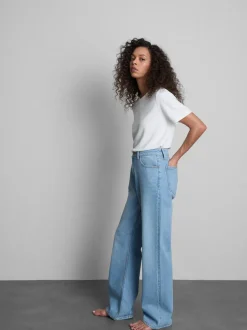 Jeans mit hohem Bund und geradem Bein