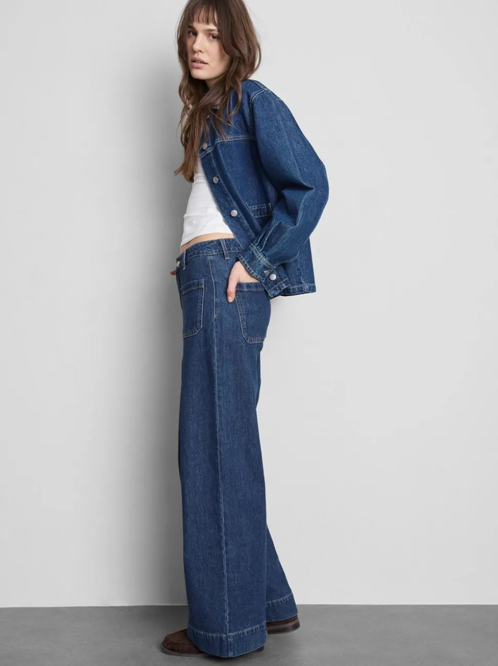 Jeans mit weitem Bein und Vordertaschen