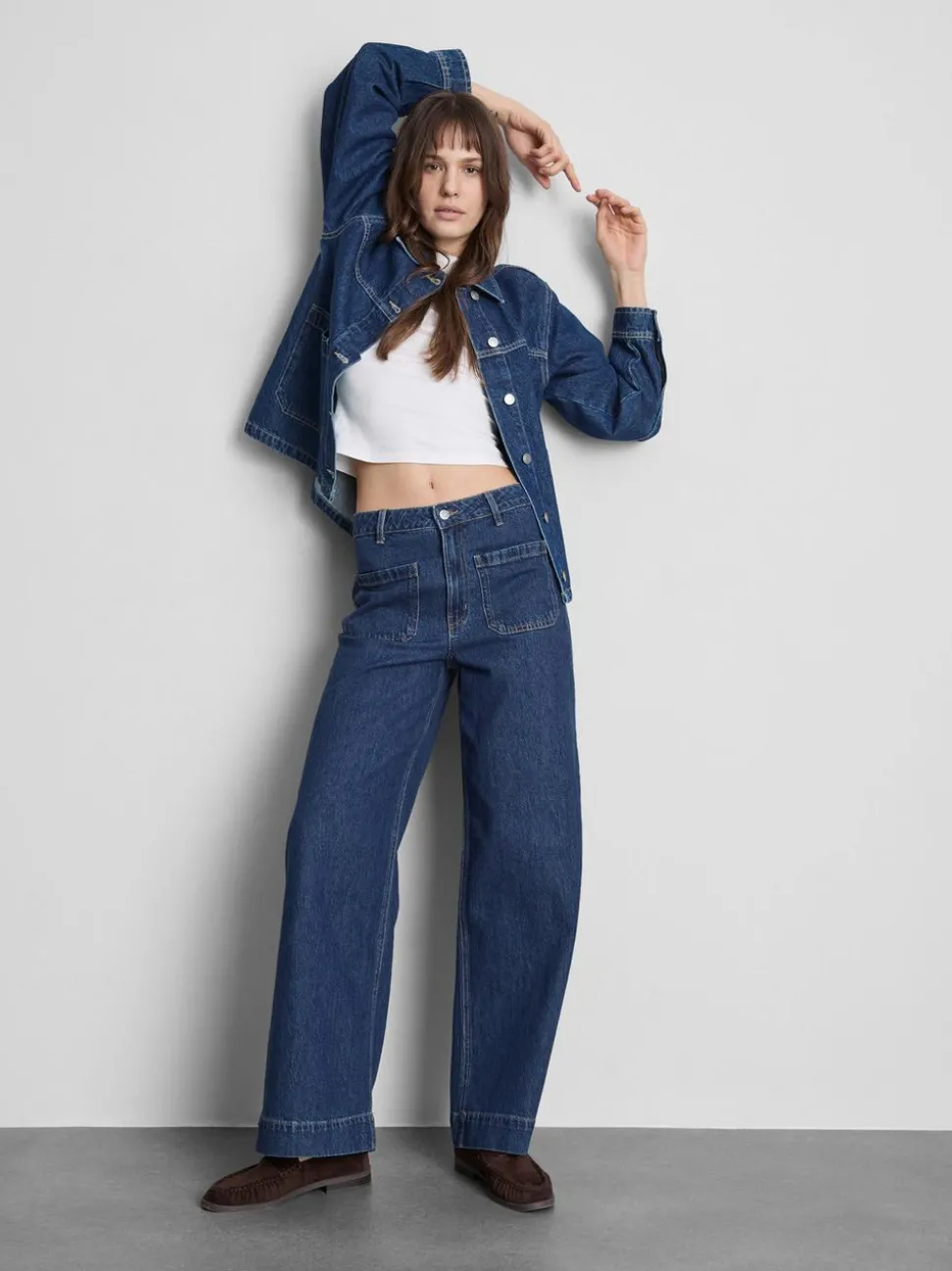 Jeans mit weitem Bein und Vordertaschen