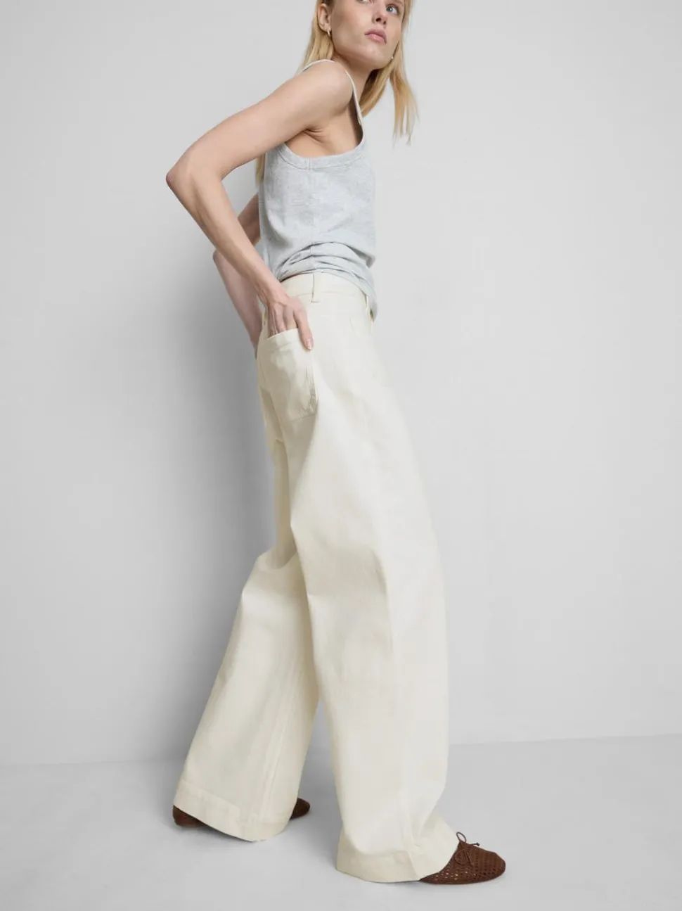 Jeans mit weitem Bein und Vordertaschen