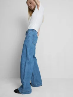 Jeans mit weitem Bein und Vordertaschen