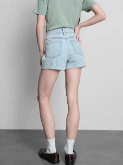 Jeansshorts mit mittlerer Leibhöhe und umgeschlagenem Saum