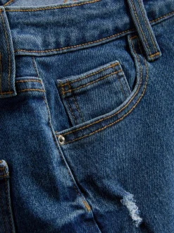 Jeansshorts mit mittlerer Leibhöhe und umgeschlagenem Saum