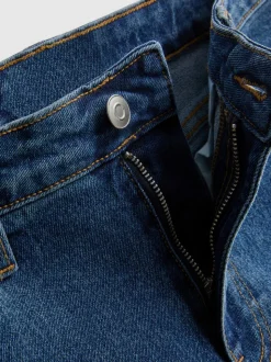 Jeansshorts mit mittlerer Leibhöhe und umgeschlagenem Saum
