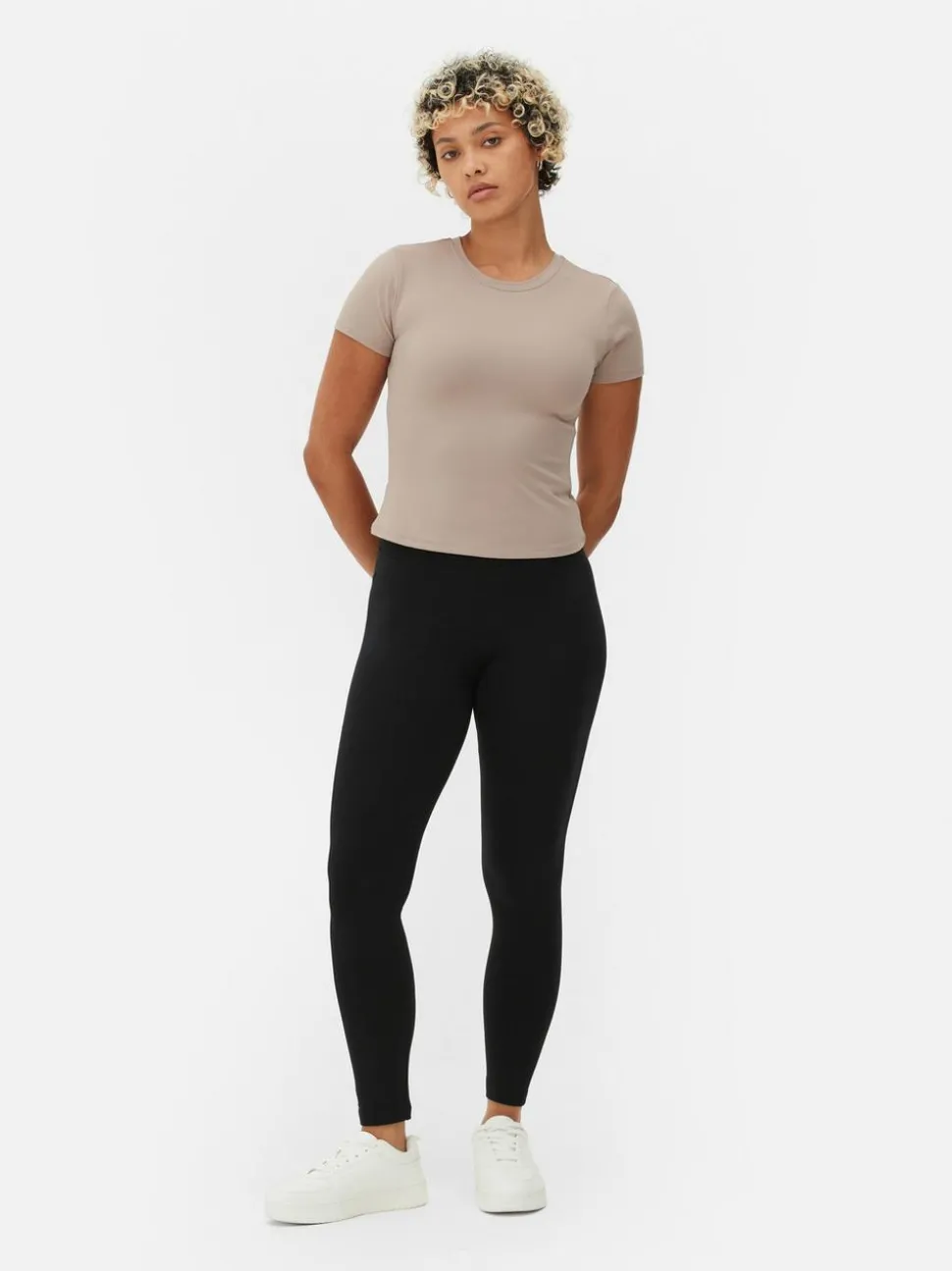 Jersey-Leggings mit hohem Bund