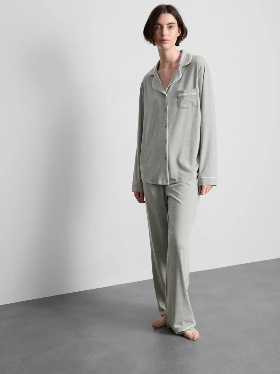 Jersey-Schlafanzug im Boyfriend-Look