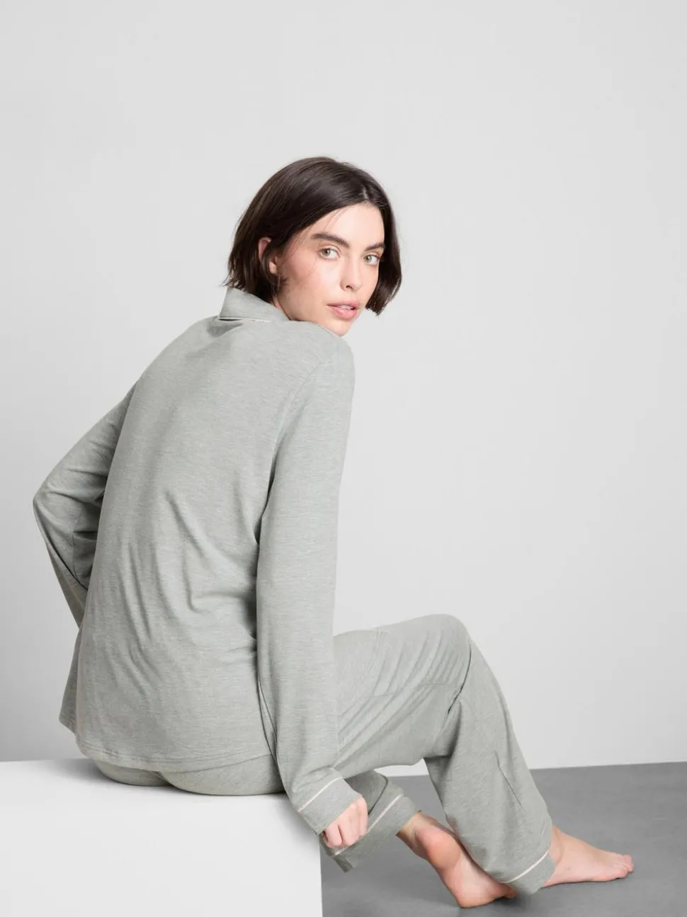 Jersey-Schlafanzug im Boyfriend-Look