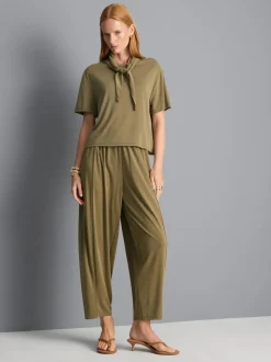 Jersey-T-Shirt mit Schluppe