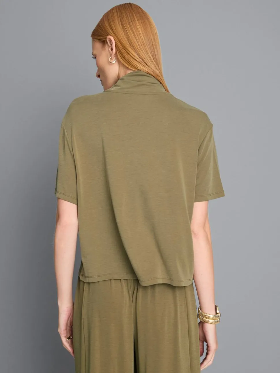 Jersey-T-Shirt mit Schluppe