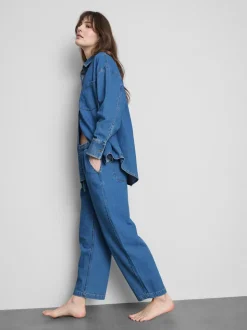 Jogginghose aus Baumwoll-Denim in konischer Form