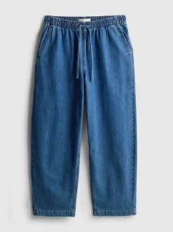 Jogginghose aus Baumwoll-Denim in konischer Form