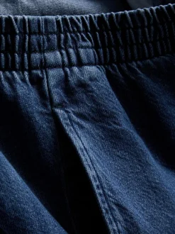 Jogginghose aus Baumwoll-Denim mit weitem Bein