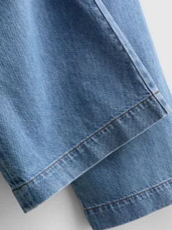 Jogginghose aus Baumwoll-Denim mit weitem Bein