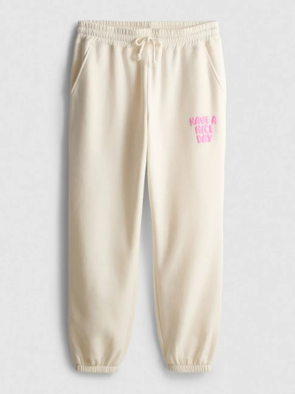 Jogginghose aus Baumwollmischung mit Bündchen und Print