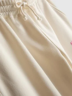Jogginghose aus Baumwollmischung mit Bündchen und Print