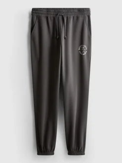 Jogginghose aus Baumwollmischung mit Bündchen und Print