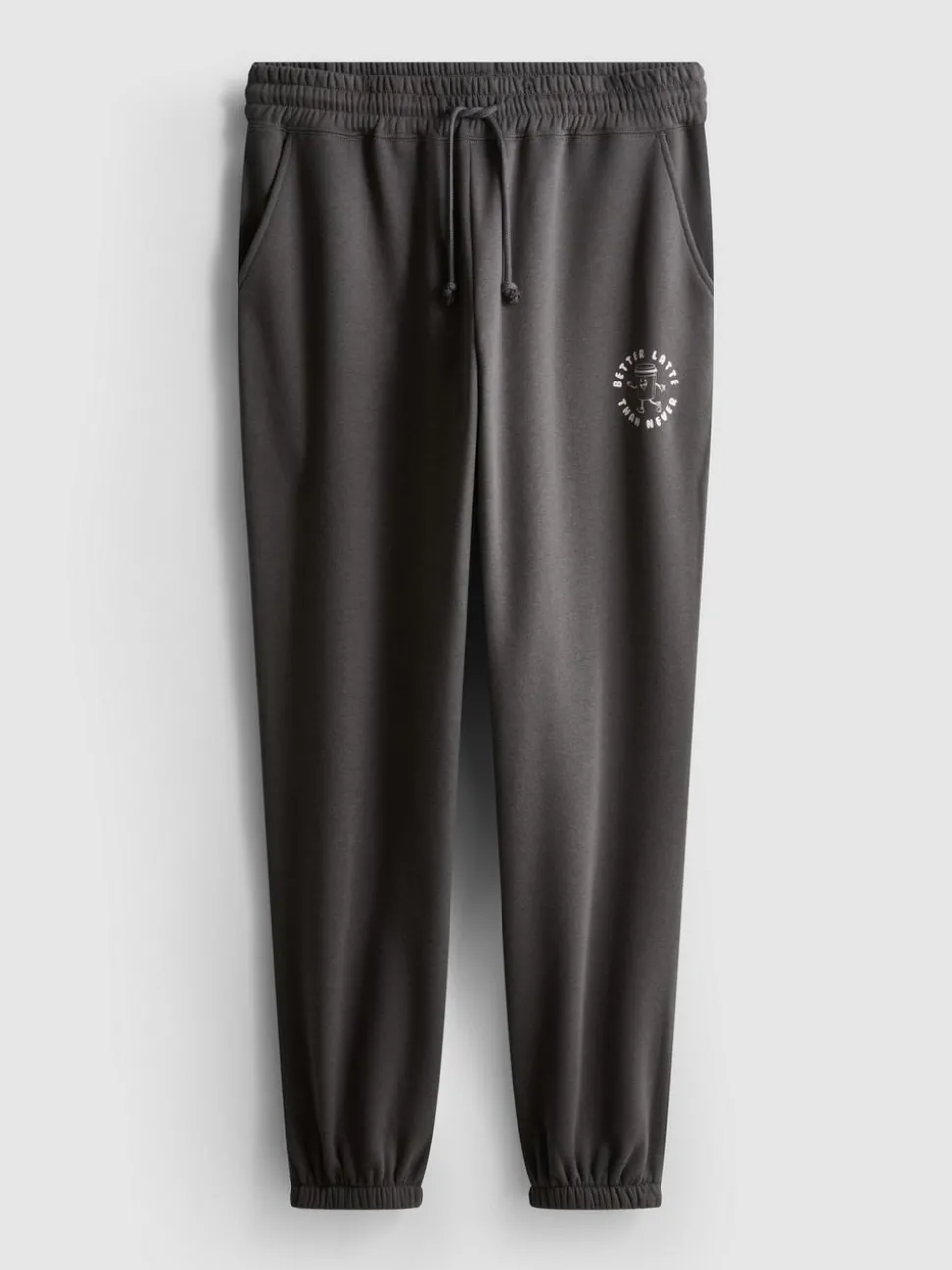 Jogginghose aus Baumwollmischung mit Bündchen und Print