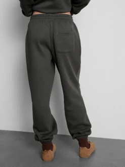 Jogginghose aus Baumwollmischung mit Bündchen und Print