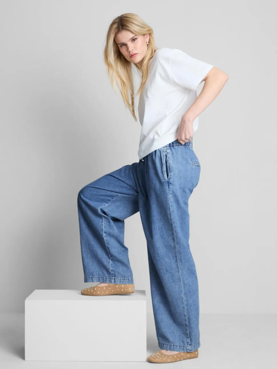 Jogging-Jeans mit mittlerer Leibhöhe