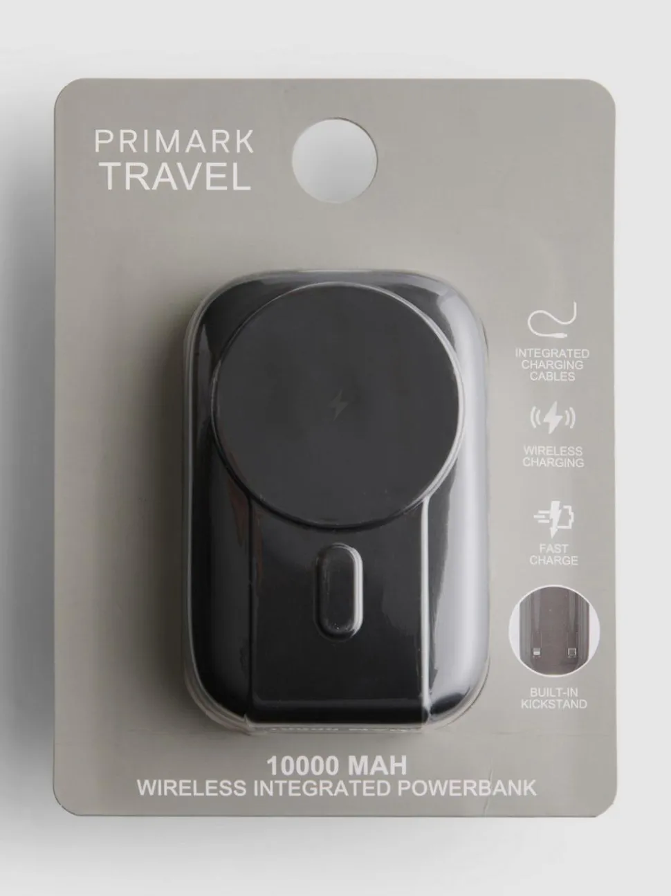 Kabellose Powerbank mit integrierten Ladekabeln, 10 000 mAh