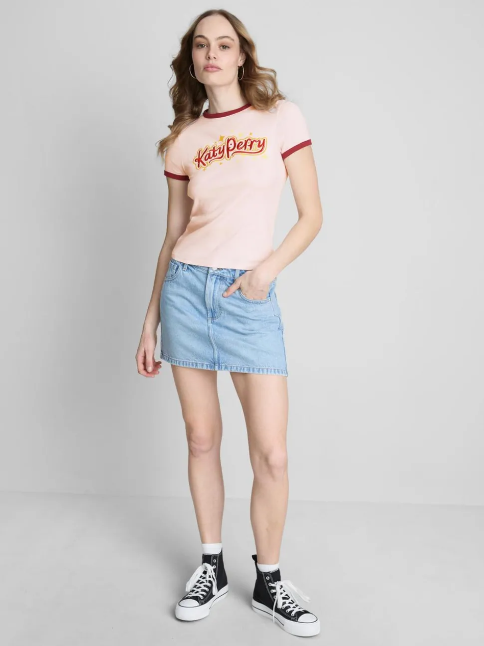 „Katy Perry“ Ringer-T-Shirt aus Baumwolle