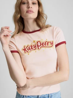 „Katy Perry“ Ringer-T-Shirt aus Baumwolle