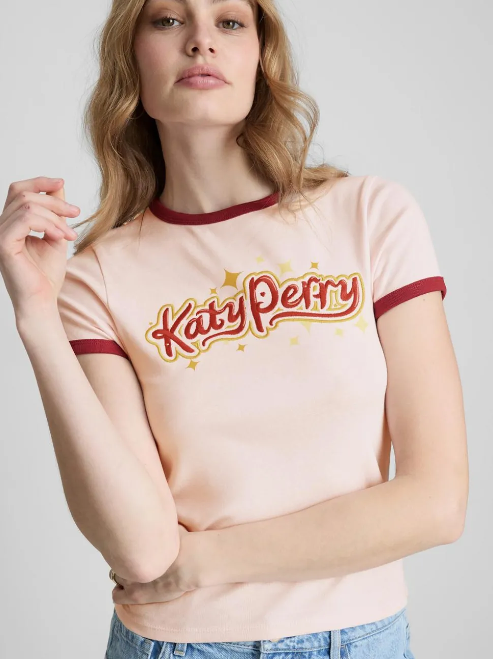 „Katy Perry“ Ringer-T-Shirt aus Baumwolle