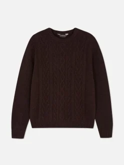 Klassischer Strickpullover mit Zopfmuster