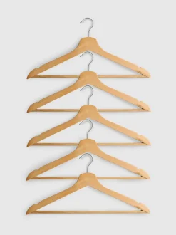 Kleiderbügel aus Holz, 5er-Pack