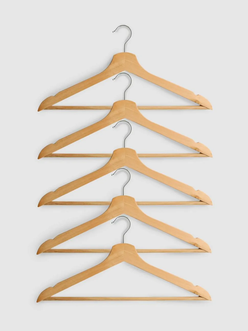 Kleiderbügel aus Holz, 5er-Pack