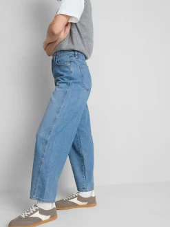 Konische Baumwoll-Jeans mit geradem Bein