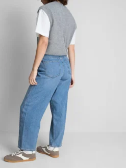 Konische Baumwoll-Jeans mit geradem Bein