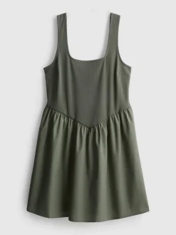 Korsagen-Minikleid aus Baumwollmischung
