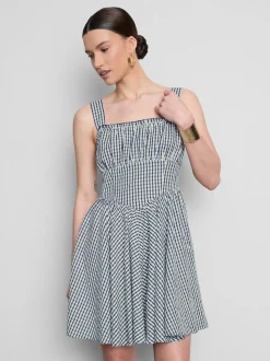 Korsagen-Minikleid mit Vichykaros