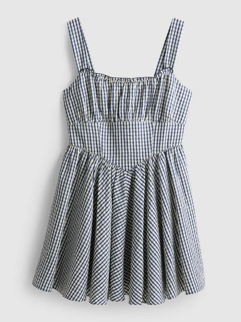 Korsagen-Minikleid mit Vichykaros