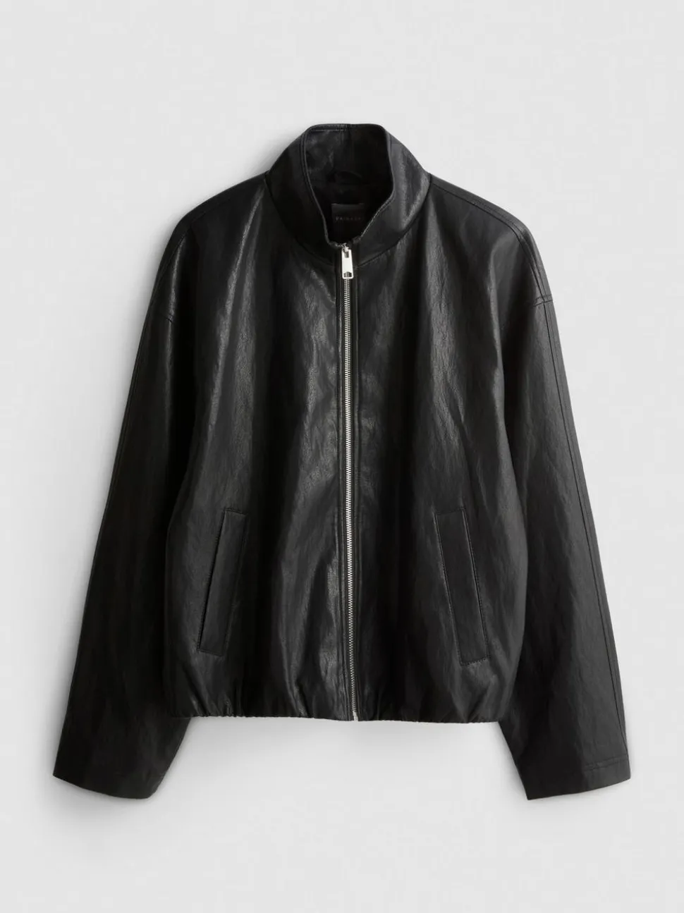 Kunstlederjacke mit Trichterkragen