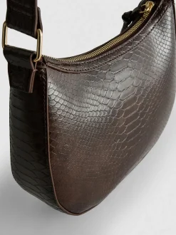 Kunstleder-Schultertasche mit Trensenschnalle