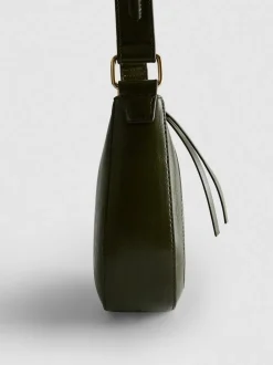 Kunstleder-Schultertasche mit Trensenschnalle
