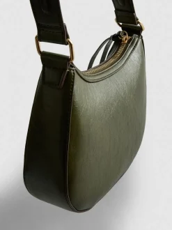 Kunstleder-Schultertasche mit Trensenschnalle