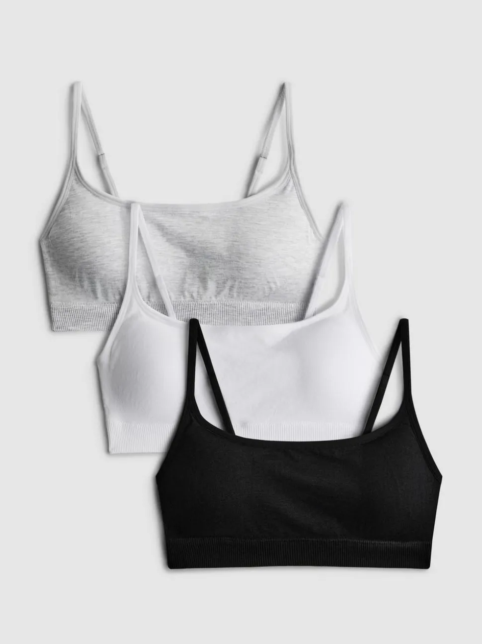 Kurze bügellose Bralette-BHs, 3er-Pack