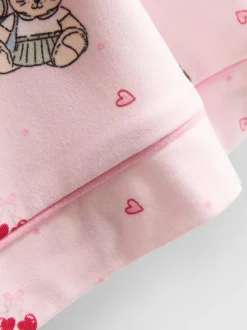 Kurzer Boyfriend-Schlafanzug mit Teddybär-Print
