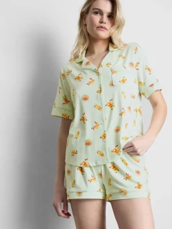 Kurzer Boyfriend-Schlafanzug mit Print