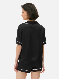 Kurzer Boyfriend-Schlafanzug aus Satin