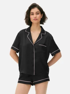 Kurzer Boyfriend-Schlafanzug aus Satin