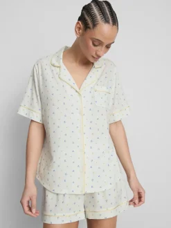 Kurzer Boyfriend-Schlafanzug mit Print