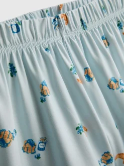 Kurzer Boyfriend-Schlafanzug mit Frühstücks-Print