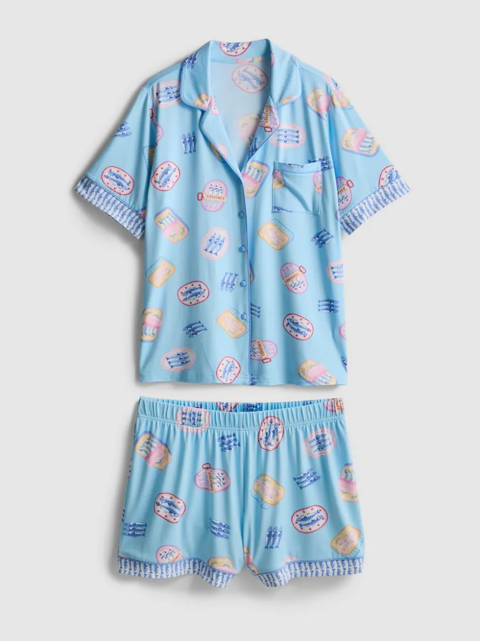 Kurzer Boyfriend-Schlafanzug mit Print