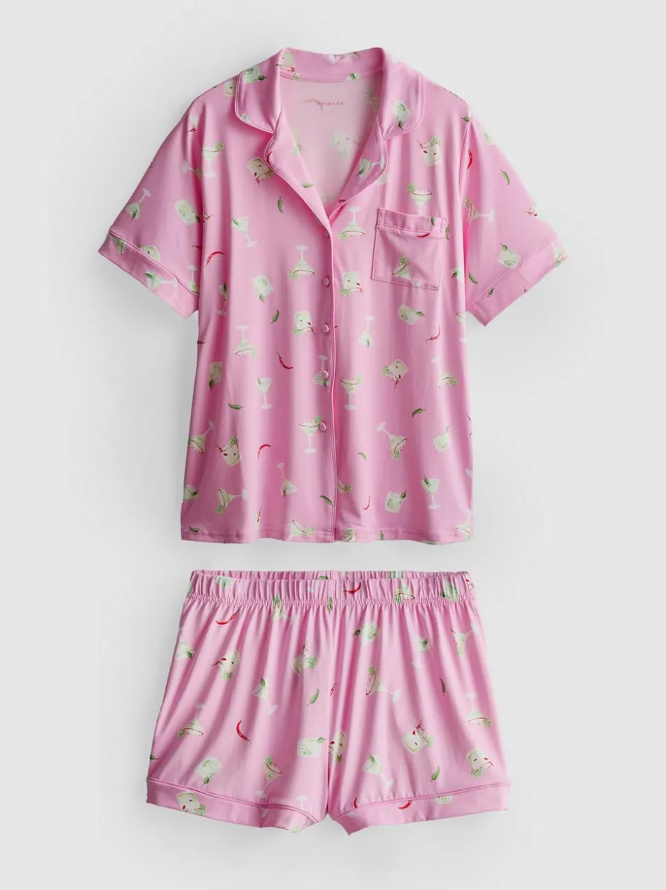 Kurzer Boyfriend-Schlafanzug mit Print