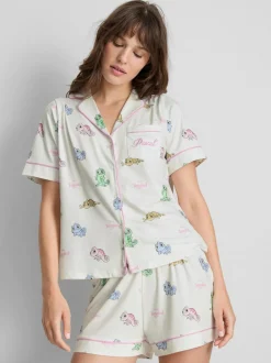 Kurzer „Disney Rapunzel Pascal“ Boyfriend-Schlafanzug