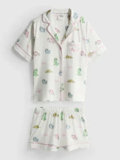 Kurzer „Disney Rapunzel Pascal“ Boyfriend-Schlafanzug
